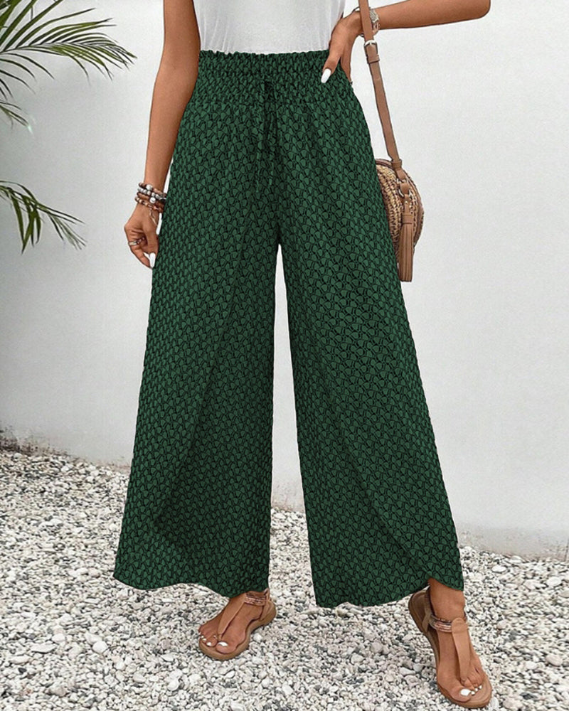 Zarnelle | Hose mit weitem Bein und hoher Taille - fließende Passform, elastische Taille, leichtes Gewicht