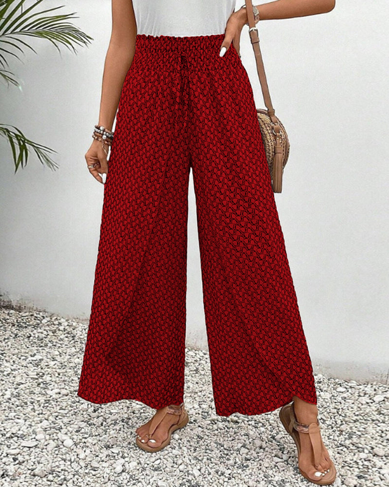 Zarnelle | Hose mit weitem Bein und hoher Taille - fließende Passform, elastische Taille, leichtes Gewicht