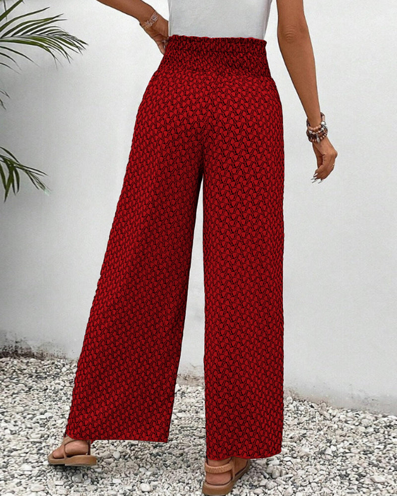 Zarnelle | Hose mit weitem Bein und hoher Taille - fließende Passform, elastische Taille, leichtes Gewicht