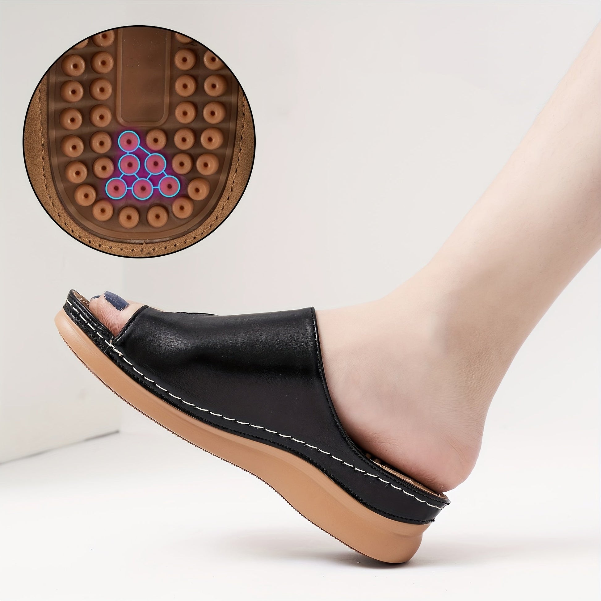 OrthoSoothe | Orthopädische Massage Hausschuhe - Bogen Unterstützung Sandalen für Fuß Schmerzlinderung, rutschfest