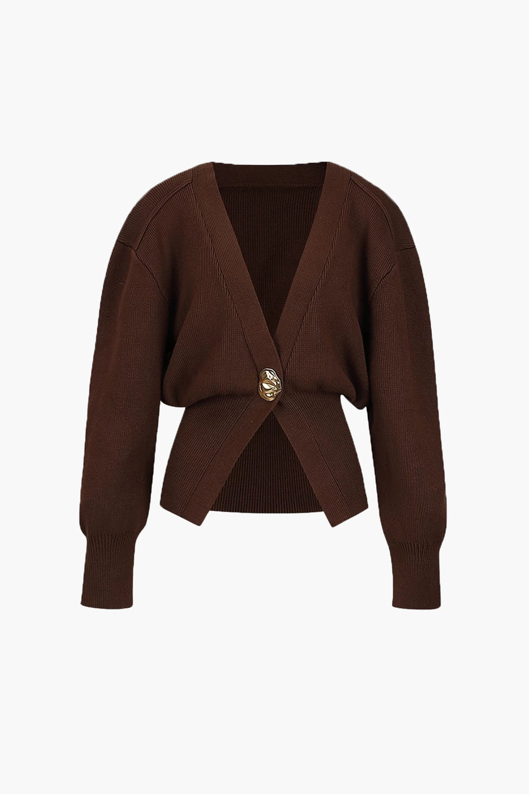 Zarelle | Elegante Strickjacke für Damen - Goldknopf-Detail, schicker Pullover