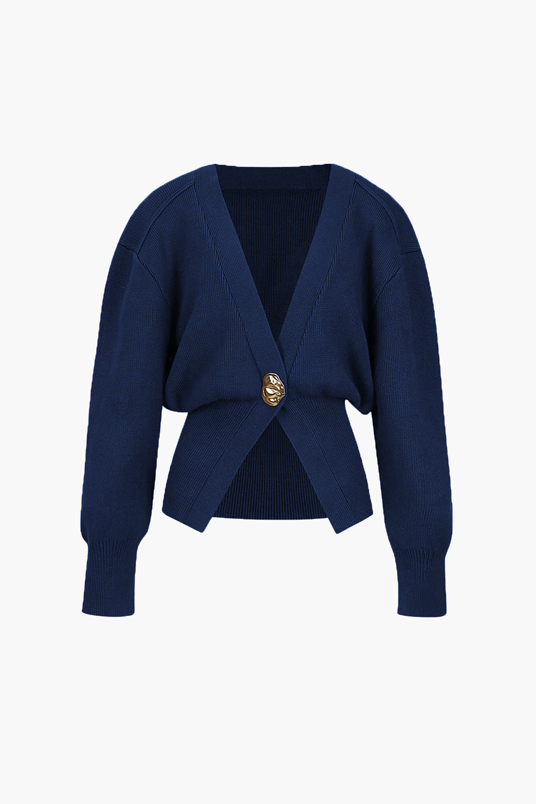 Zarelle | Elegante Strickjacke für Damen - Goldknopf-Detail, schicker Pullover