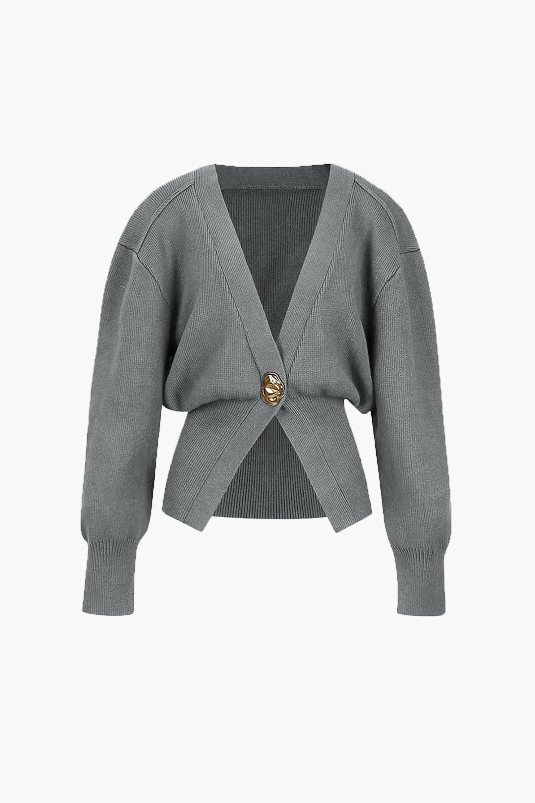 Zarelle | Elegante Strickjacke für Damen - Goldknopf-Detail, schicker Pullover
