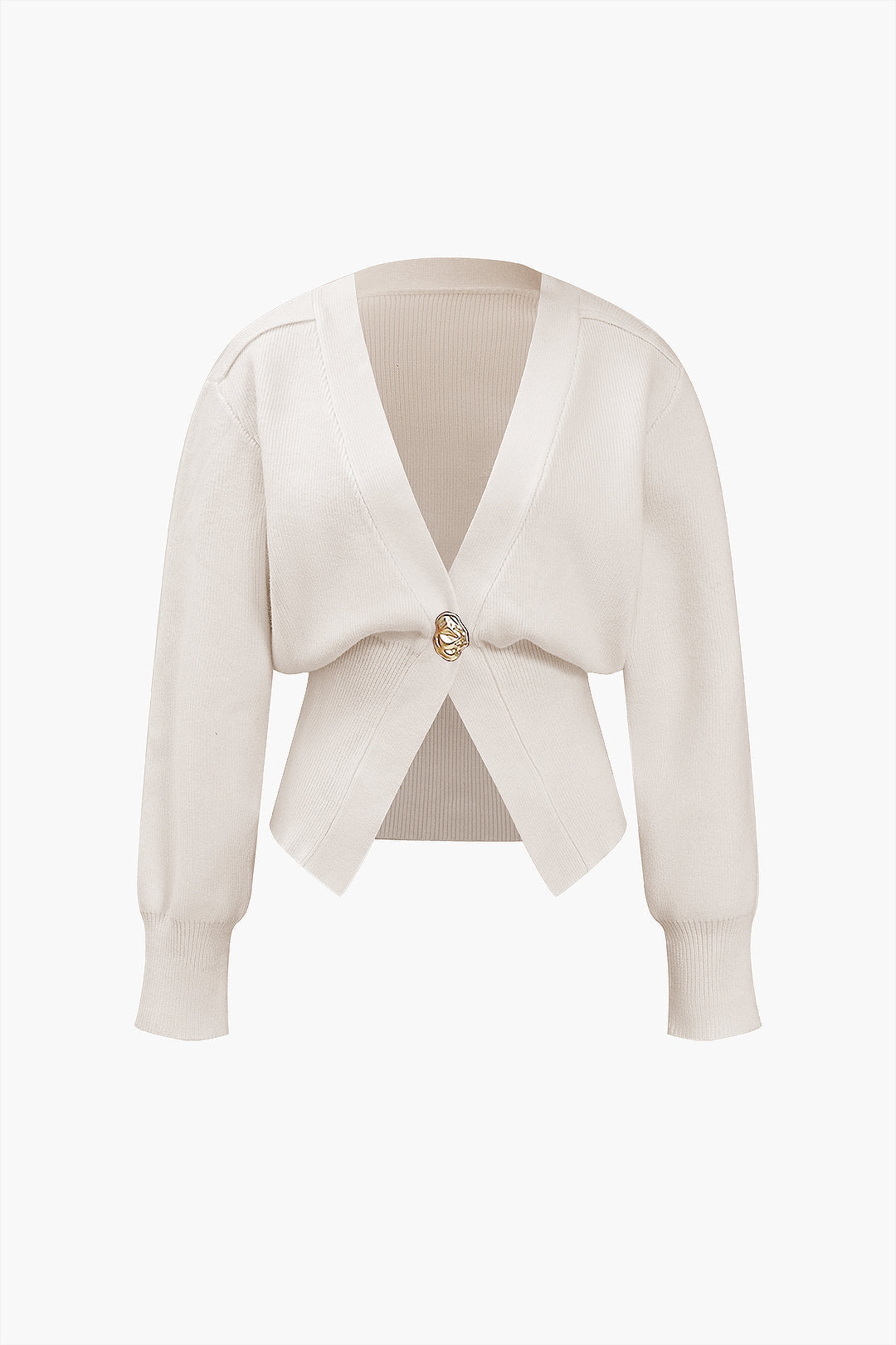 Zarelle | Elegante Strickjacke für Damen - Goldknopf-Detail, schicker Pullover