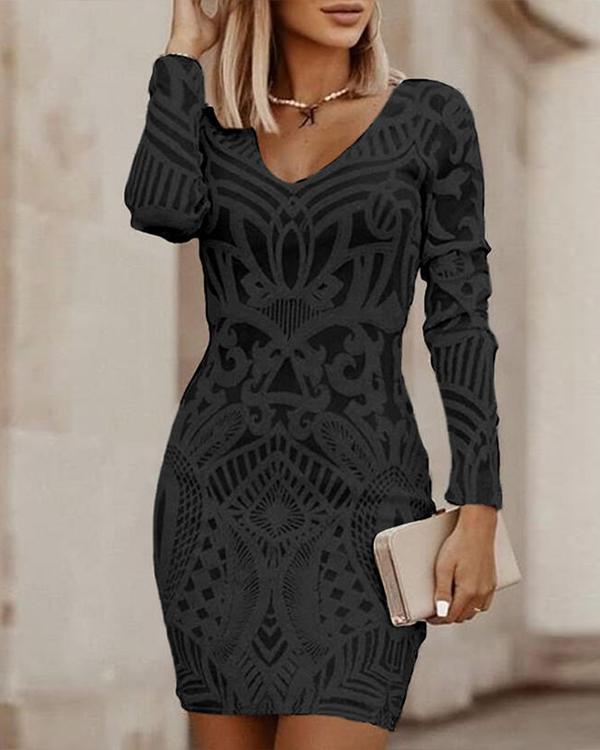 Islana | Elegantes Bodycon Minikleid mit langen Ärmeln - Slim Fit, dehnbar, Party & Abendgarderobe