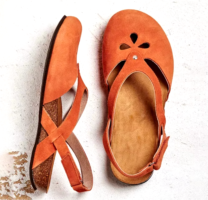 SereniSole | Orthopädische Sandalen für Frauen - Fußgewölbeunterstützung, rutschfester Wildlederkomfort