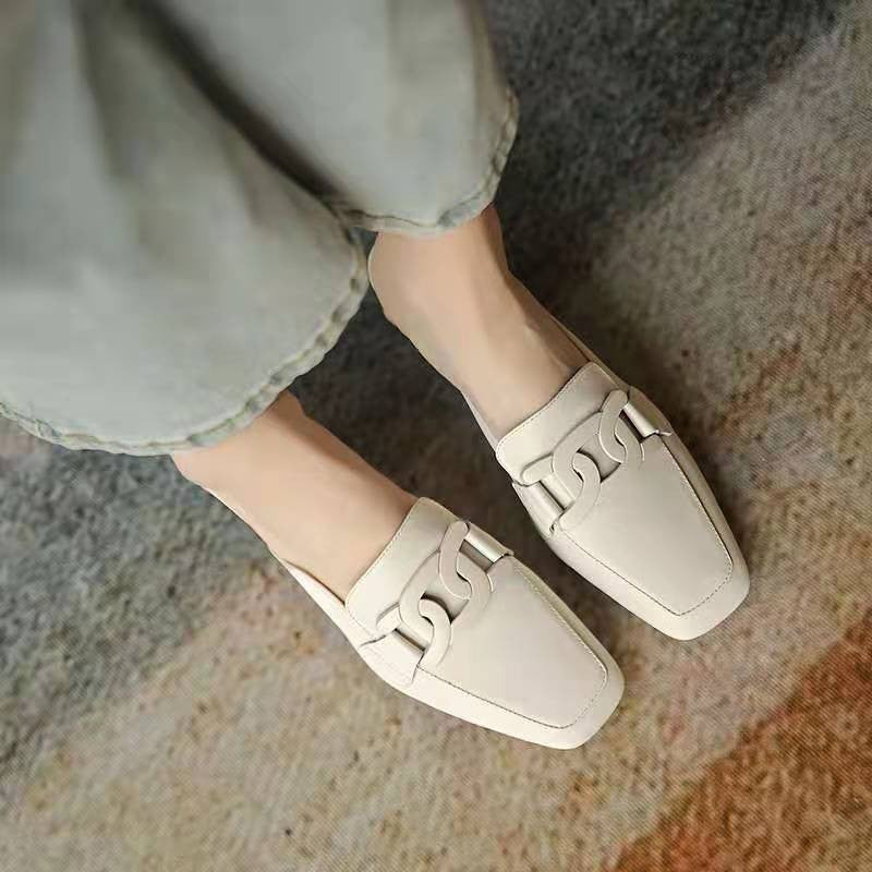 Velma | Damen Leder Loafers - Elegante Schnalle, Slip-On Dress Schuhe