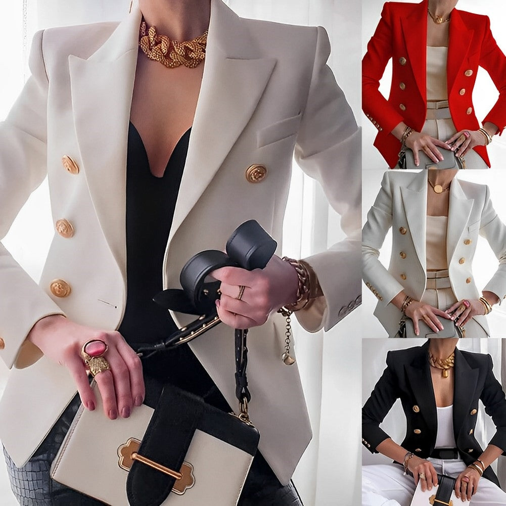 Tazira | Eleganter, maßgeschneiderter Damenblazer - Old Money Style Jacke mit Goldknöpfen