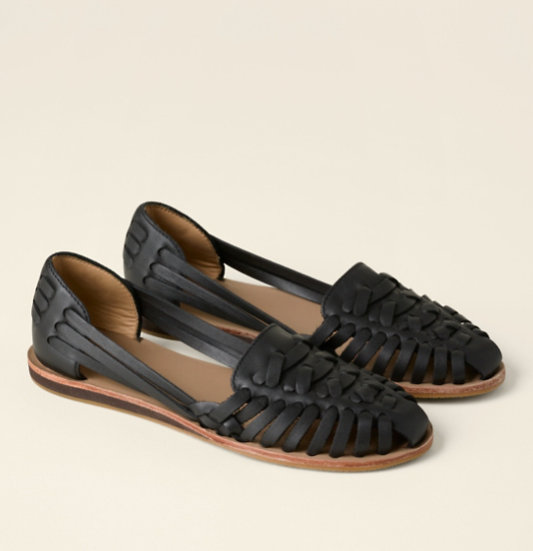 Wovelle | Damen Leder geflochtene Flats - Handgefertigte Geschlossene Schuhe, Boho Stil
