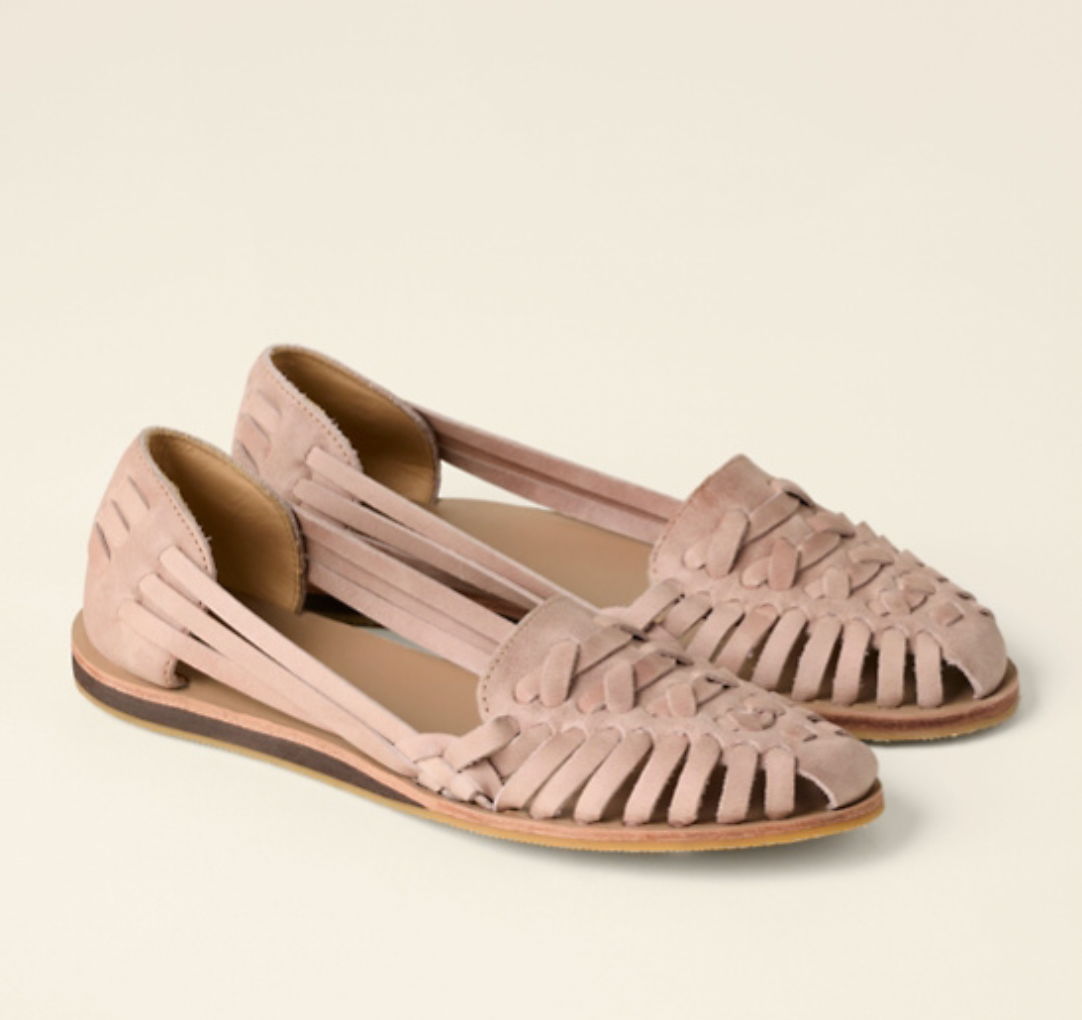 Wovelle | Damen Leder geflochtene Flats - Handgefertigte Geschlossene Schuhe, Boho Stil