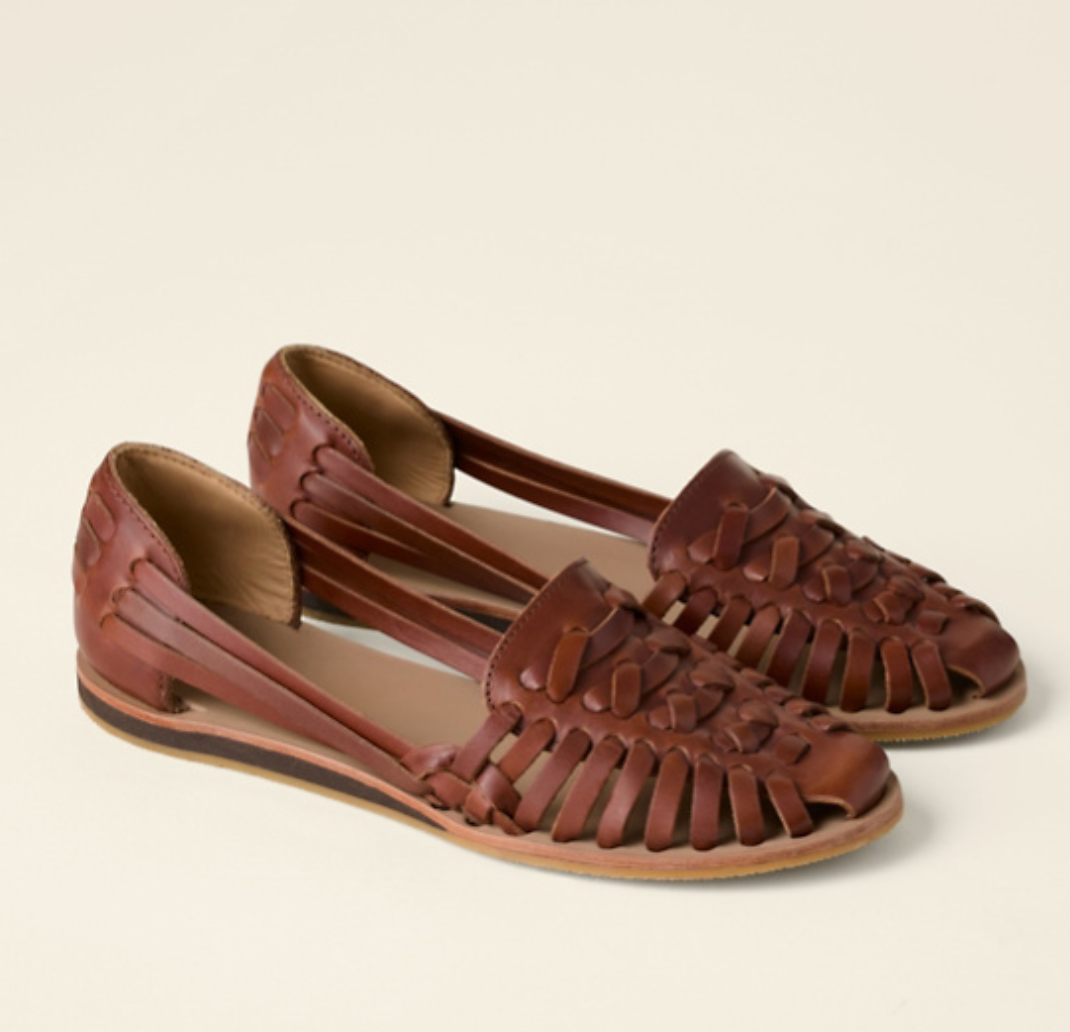 Wovelle | Damen Leder geflochtene Flats - Handgefertigte Geschlossene Schuhe, Boho Stil