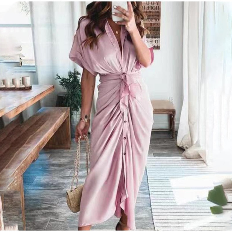 Nikoletta | Elegantes Maxi-Wickelkleid für Frauen - schmeichelhafte Silhouette
