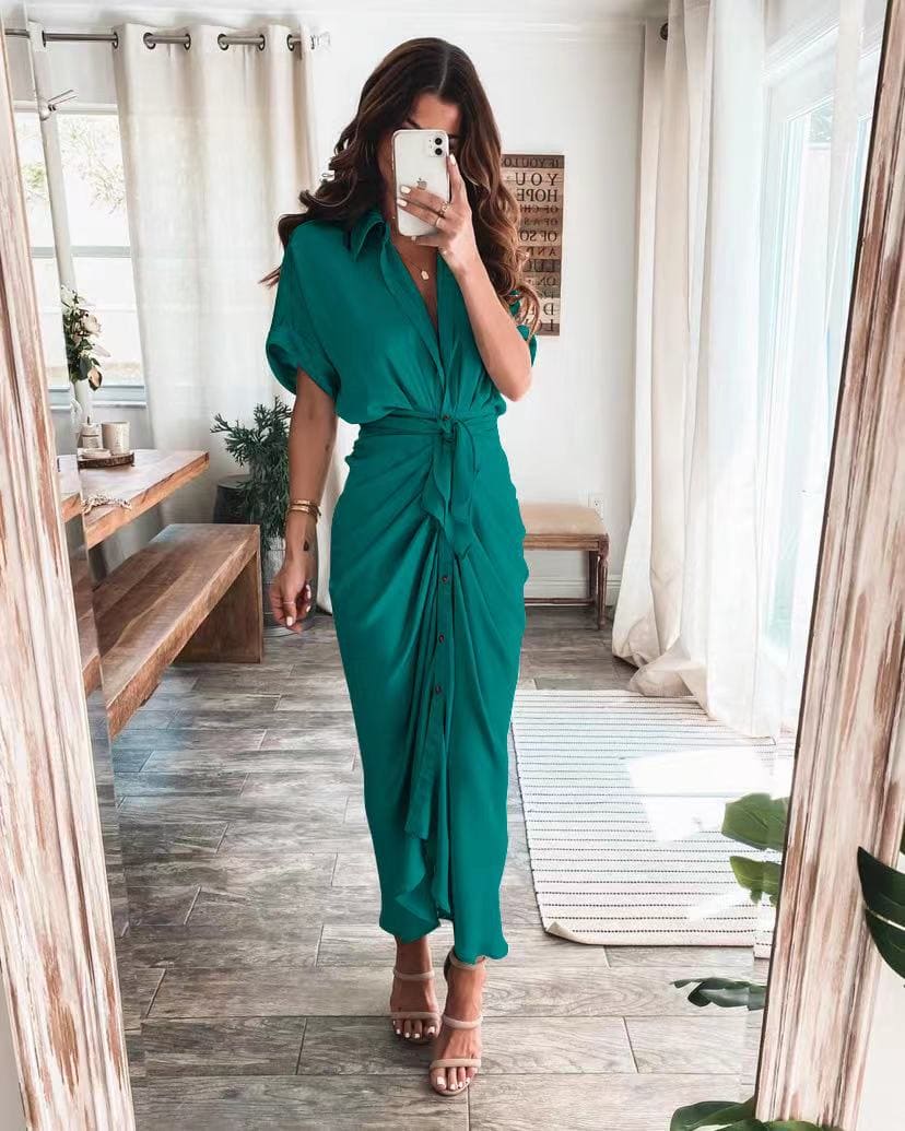 Nikoletta | Elegantes Maxi-Wickelkleid für Frauen - schmeichelhafte Silhouette