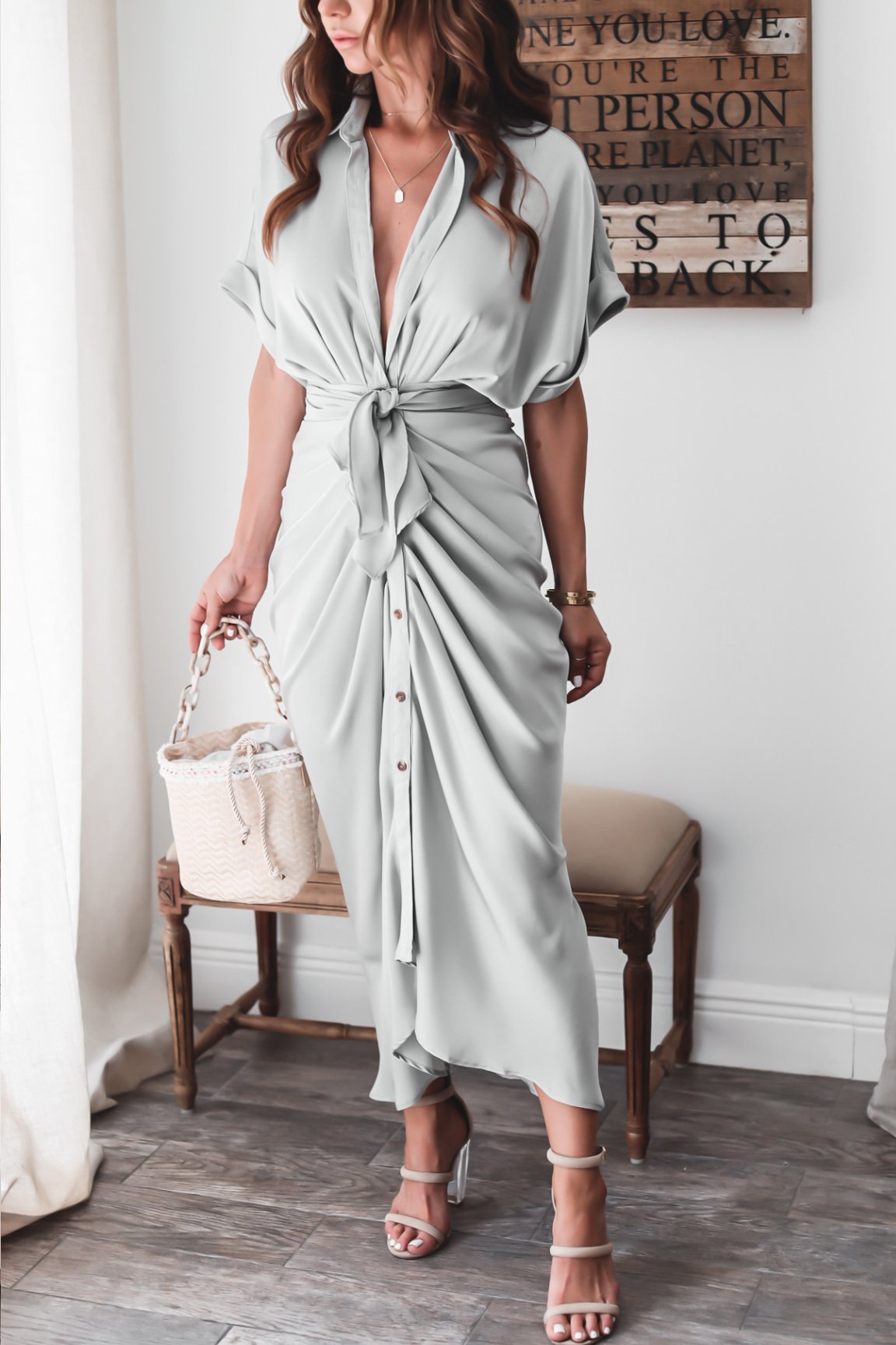 Nikoletta | Elegantes Maxi-Wickelkleid für Frauen - schmeichelhafte Silhouette