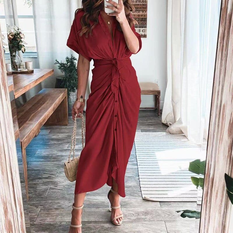 Nikoletta | Elegantes Maxi-Wickelkleid für Frauen - schmeichelhafte Silhouette