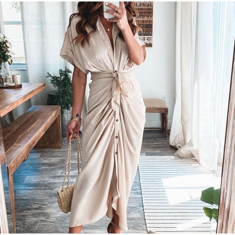 Nikoletta | Elegantes Maxi-Wickelkleid für Frauen - schmeichelhafte Silhouette