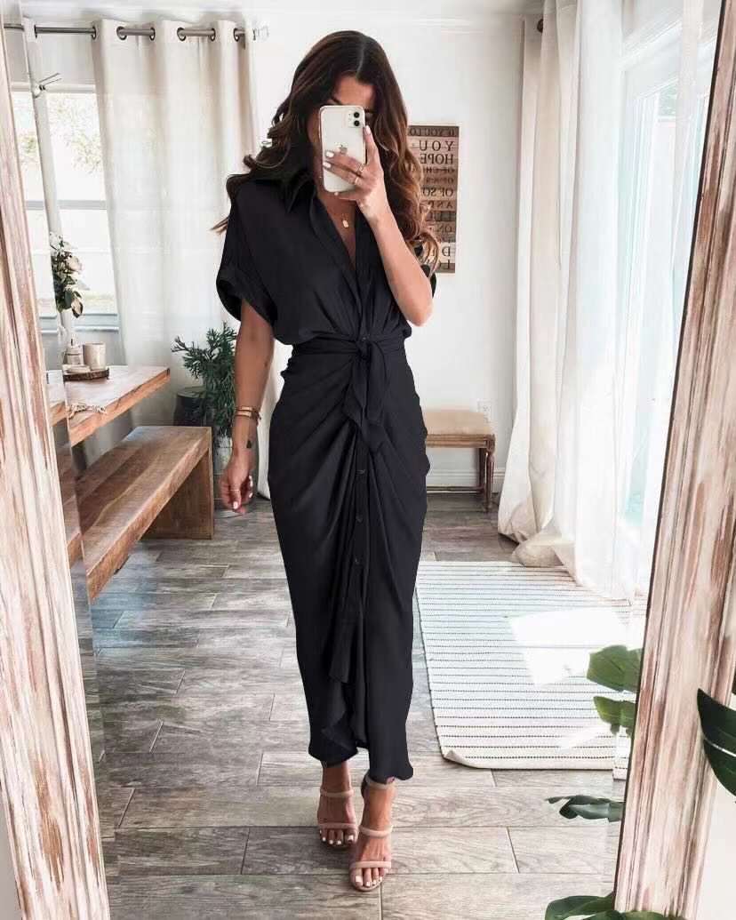 Nikoletta | Elegantes Maxi-Wickelkleid für Frauen - schmeichelhafte Silhouette