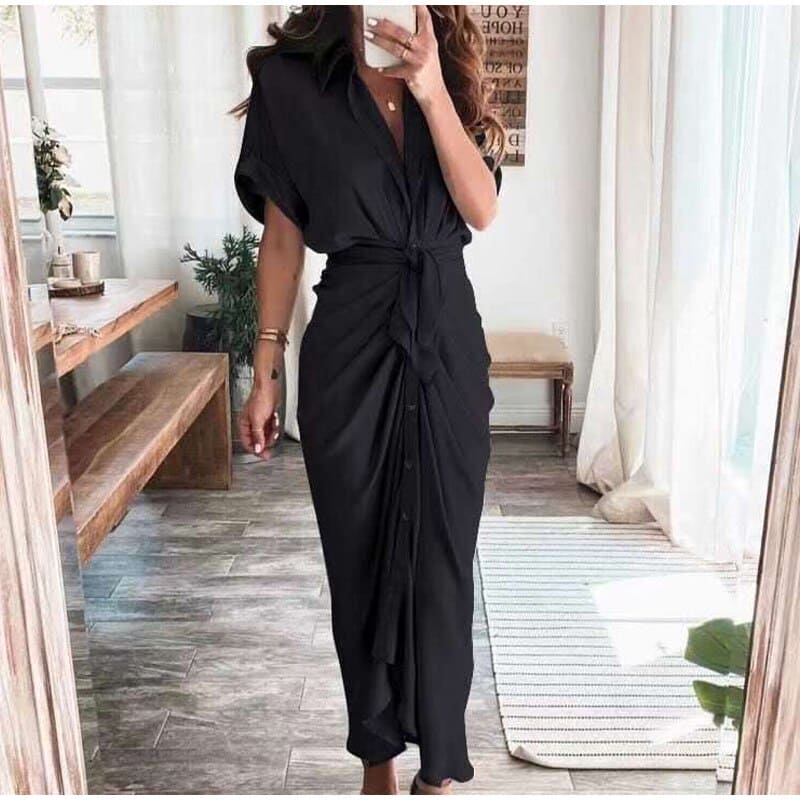 Nikoletta | Elegantes Maxi-Wickelkleid für Frauen - schmeichelhafte Silhouette