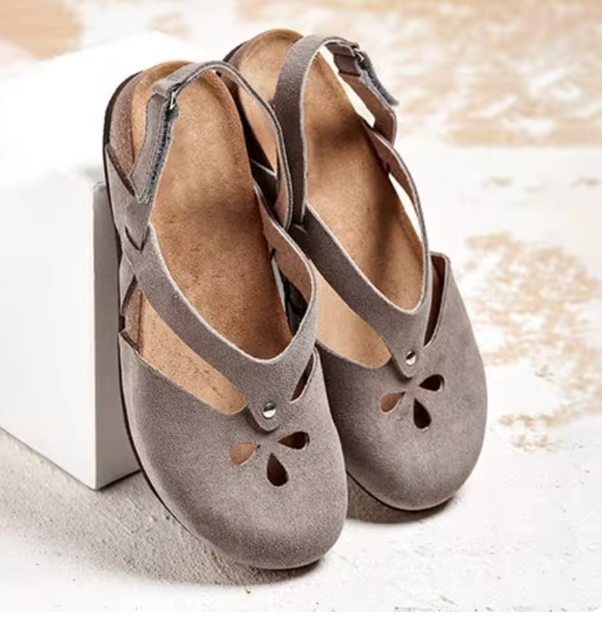 SereniSole | Orthopädische Sandalen für Frauen - Fußgewölbeunterstützung, rutschfester Wildlederkomfort