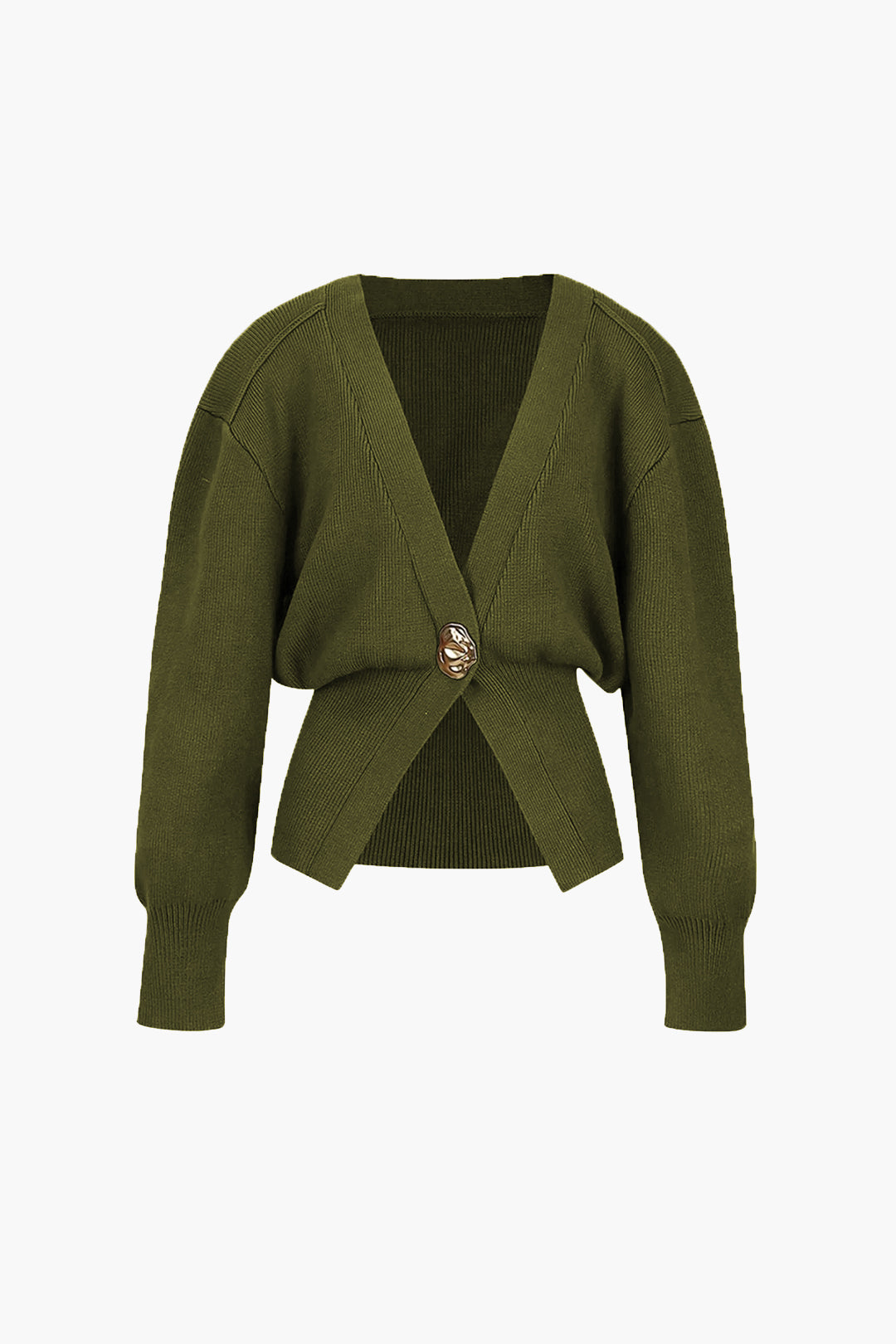 Zarelle | Elegante Strickjacke für Damen - Goldknopf-Detail, schicker Pullover