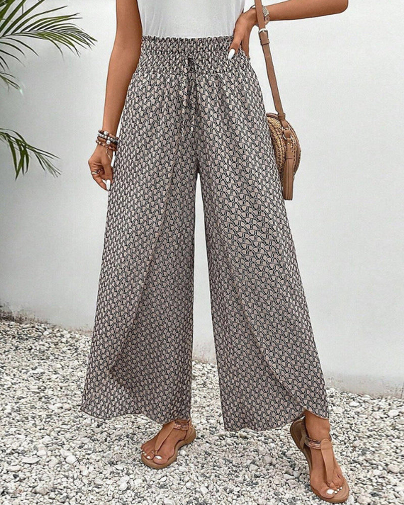 Zarnelle | Hose mit weitem Bein und hoher Taille - fließende Passform, elastische Taille, leichtes Gewicht