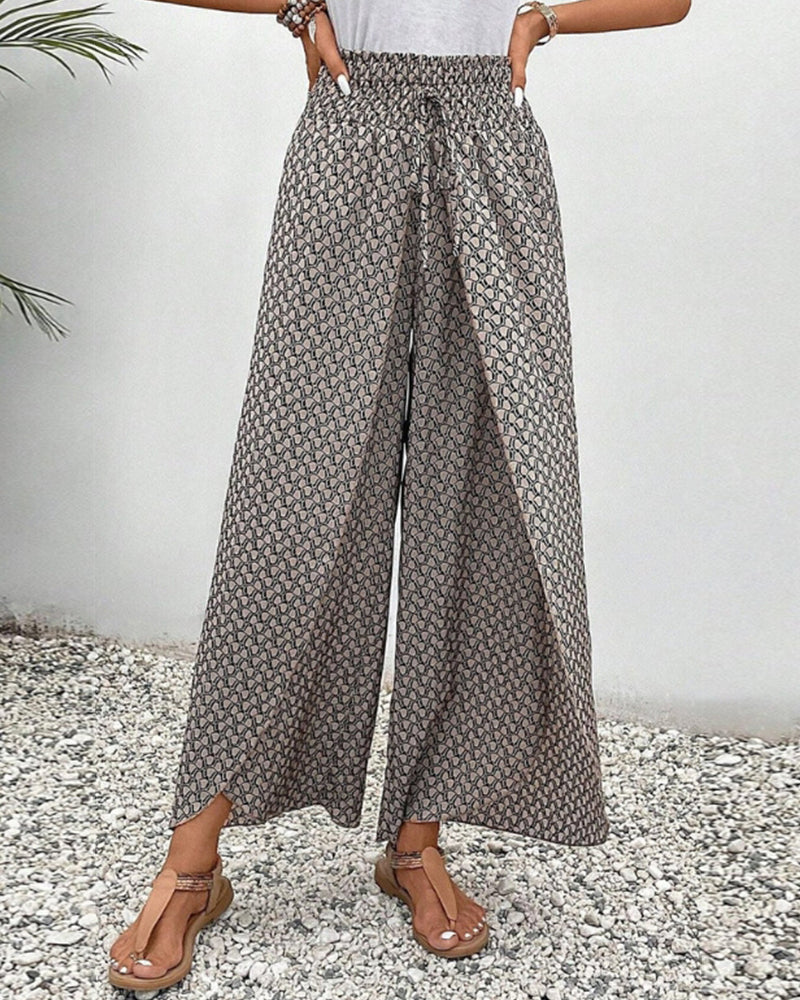Zarnelle | Hose mit weitem Bein und hoher Taille - fließende Passform, elastische Taille, leichtes Gewicht