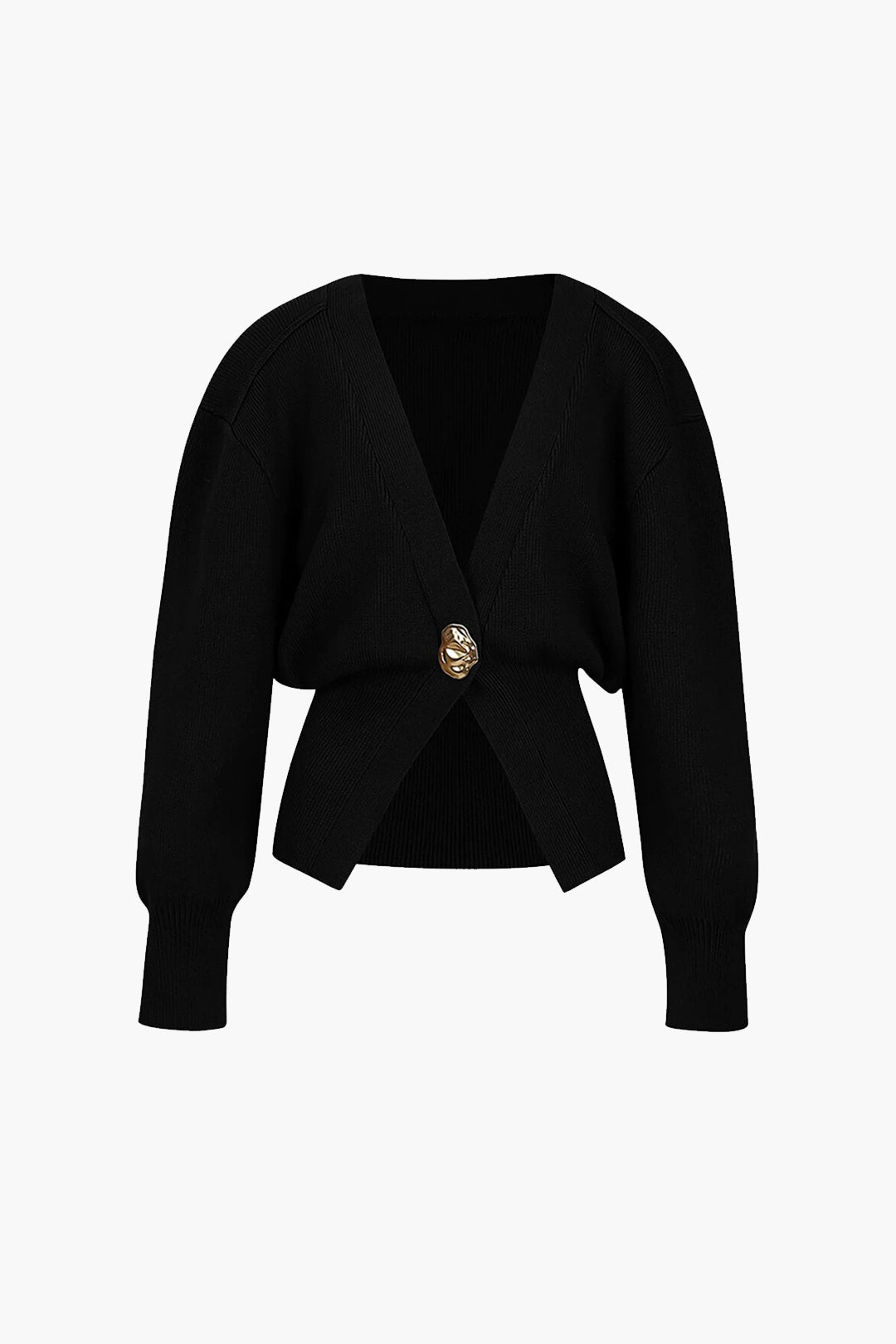 Zarelle | Elegante Strickjacke für Damen - Goldknopf-Detail, schicker Pullover