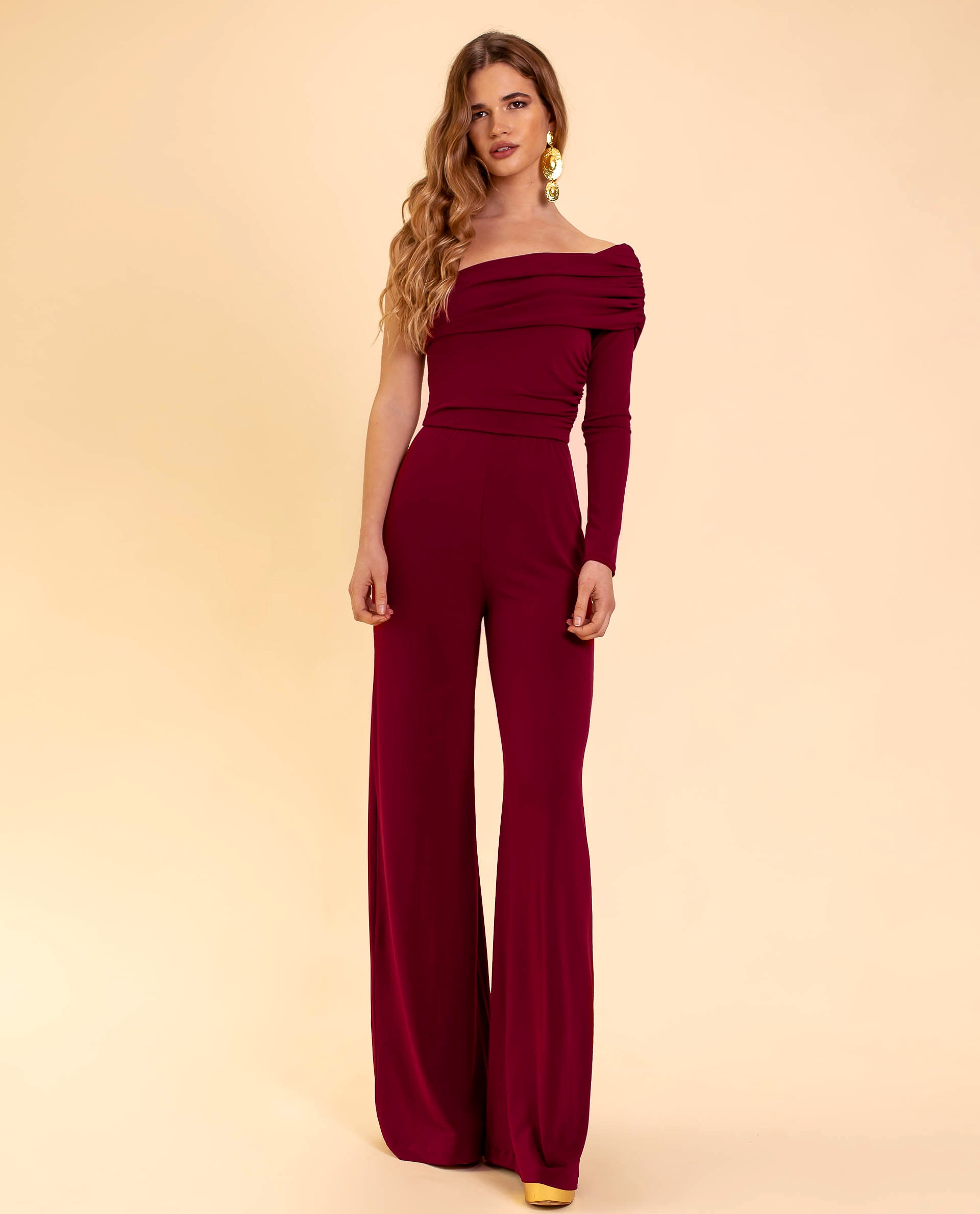 Ovidia | Ein-Schulter-Jumpsuit für Frauen - Elegante schmale Passform, Abendgarderobe