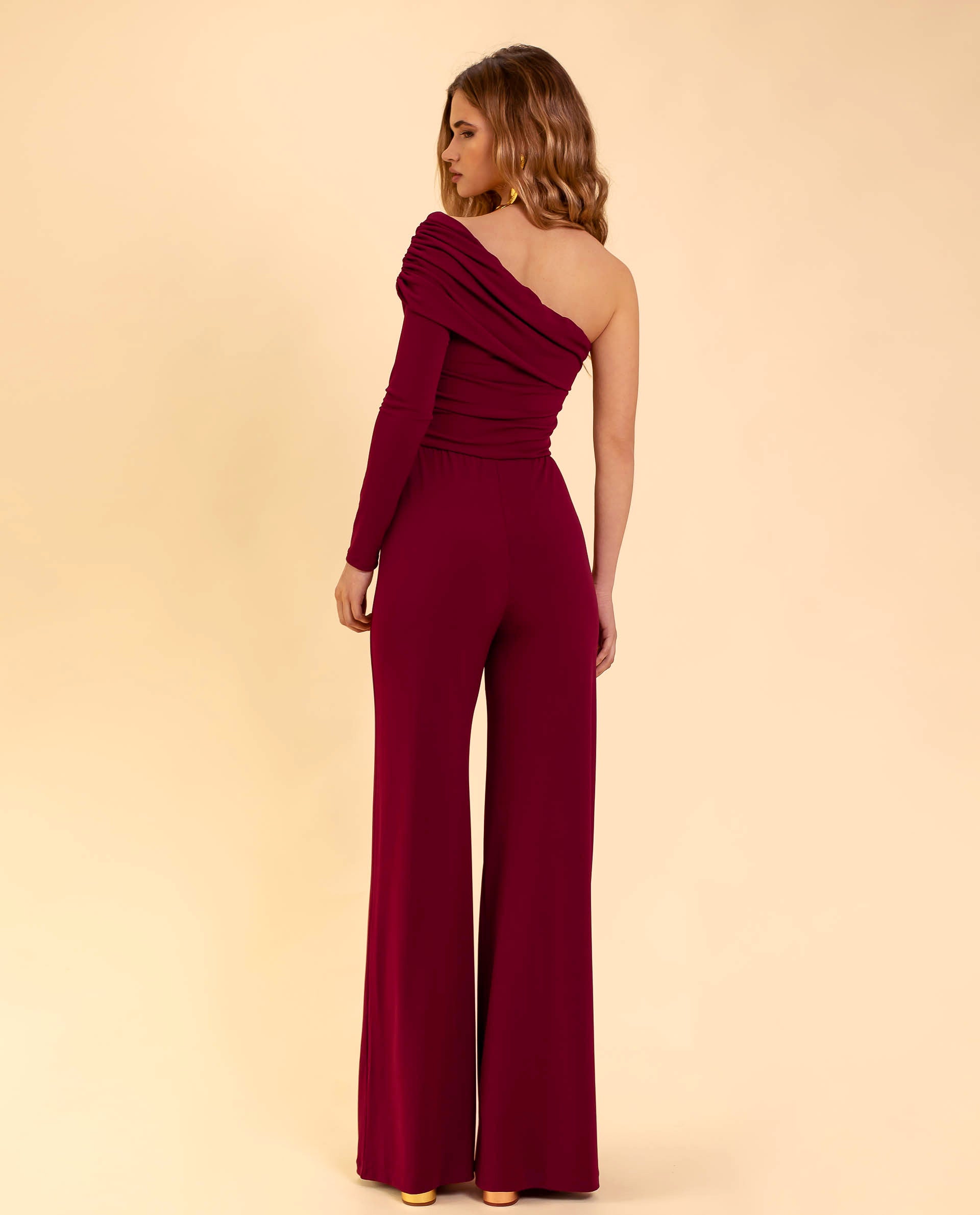 Ovidia | Ein-Schulter-Jumpsuit für Frauen - Elegante schmale Passform, Abendgarderobe